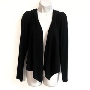 Express Vintage Sexy Stretch High Low Hooded Long Sleeve Cardigan Top Black S